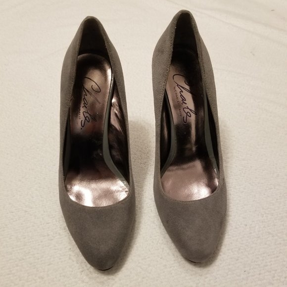 Gray Suede Almond Pointed Toe Stiletto Heels Pumps Charles by Charles David - Picture 4 of 10